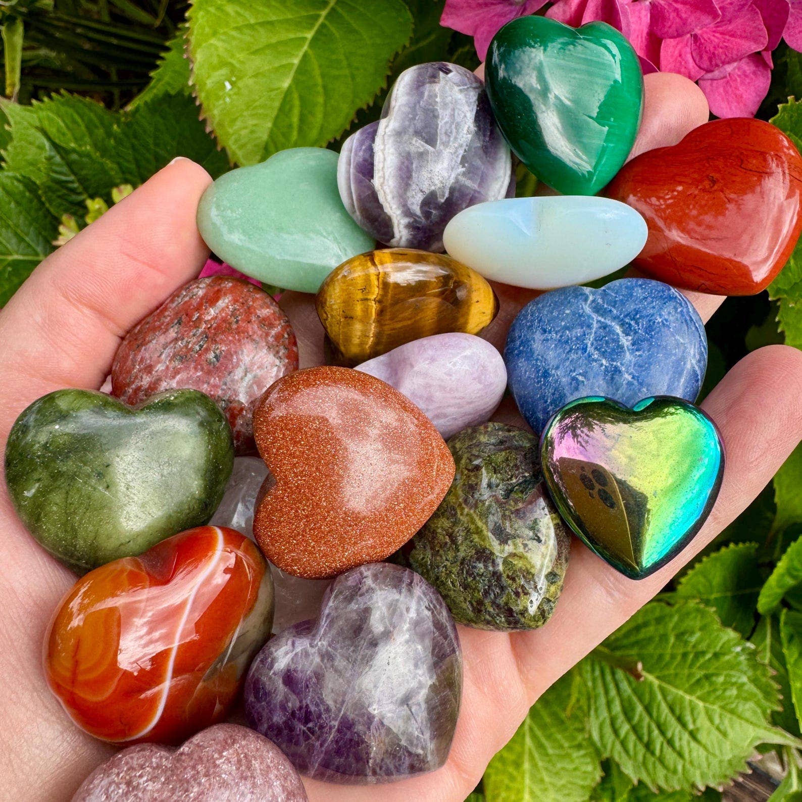 Elf Kendal Hippies - Vendita all'ingrosso Pietra/cristallo spirituale - Cuore di cristallo 30mm cuore di pietra preziosa cuori di pietra mista di Elf4