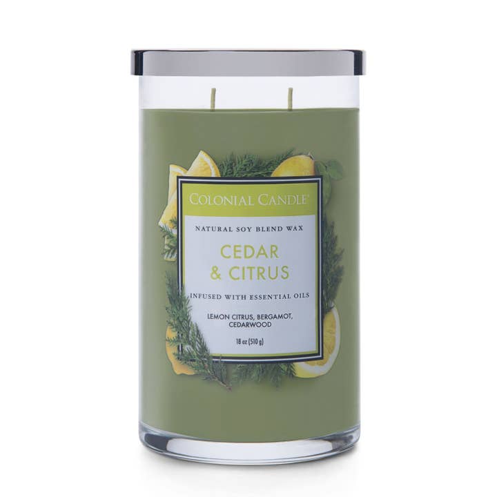 Cedar Citrus Scented Candle 538G for wholesale by Colonial Candle DE