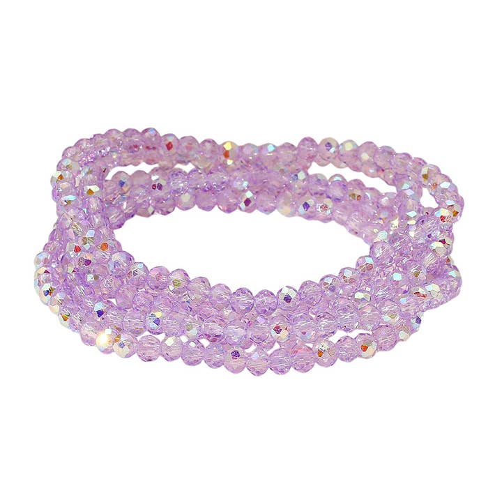 Sensibling Corp. - Wholesale Jewelry Set - 5PCS - Sparkling Faceted Beaded Stackable Stretch Multi Layered Bracelet30