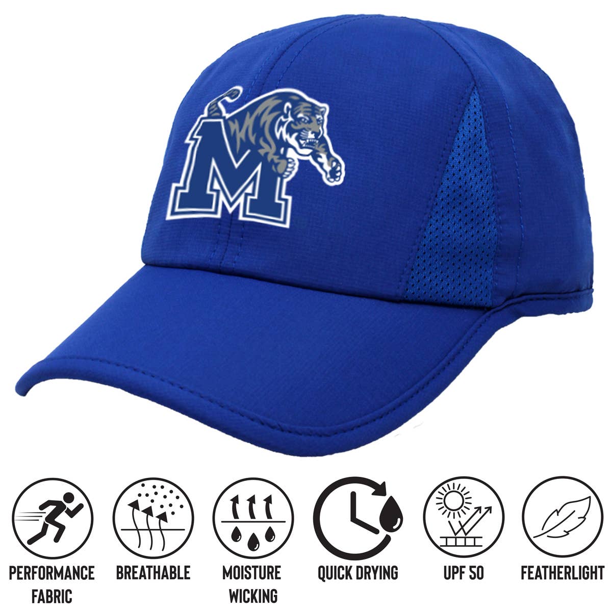 David And Young - Wholesale Baseball Cap - Women's - University of Memphis "M" Ponyflo Officially Licensed Collegiate Hat3