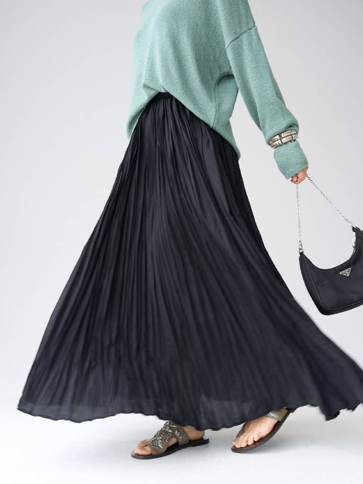 Design company-Fatma Balkir – wholesale Kjol - Dam – Kvinnors bomull maxi plisserad kjol-boho kjol