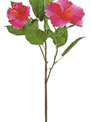Hibiscus X2 W/bud, 29", Hot Pink for wholesale by Select Artificials, Inc.