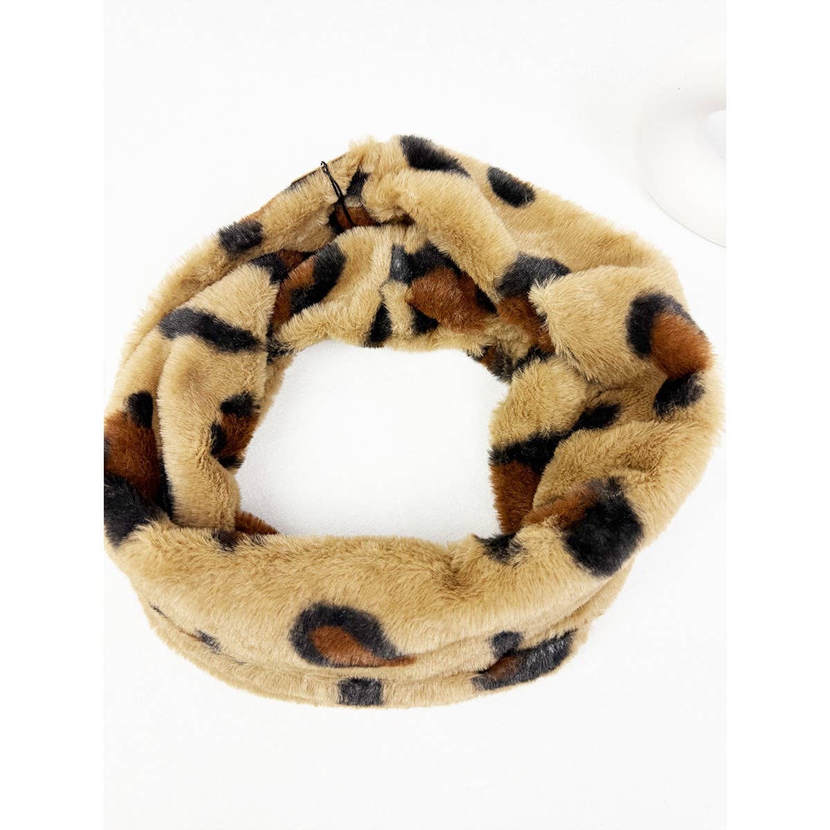 Leopard Soft Faux Fur Infinity Scarf for wholesale on Faire2