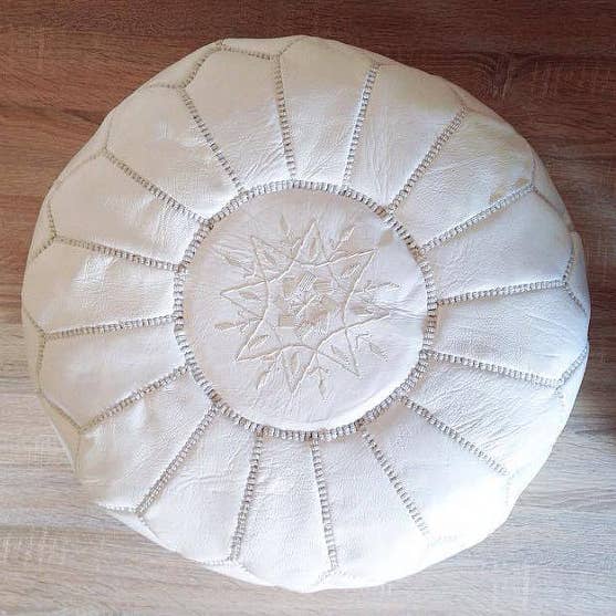 White Velvet Pouf – Plush Feel & Luxe Finish for wholesale by Craftsjamal