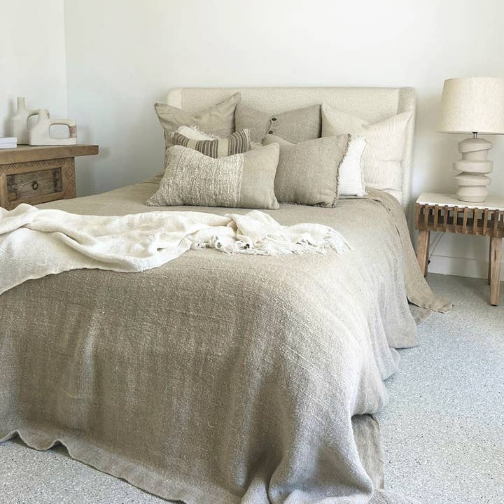 Bedouin Linen Bedcover - Natural and other Purchase Wholesale hair edges. Free Returns & Net 60 Terms on Faire trending on Faire.