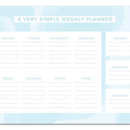 Shop LD - Wholesale Planner - A Very Simple Weekly 50 Sheet Desk Planner 8.5 x 11 in