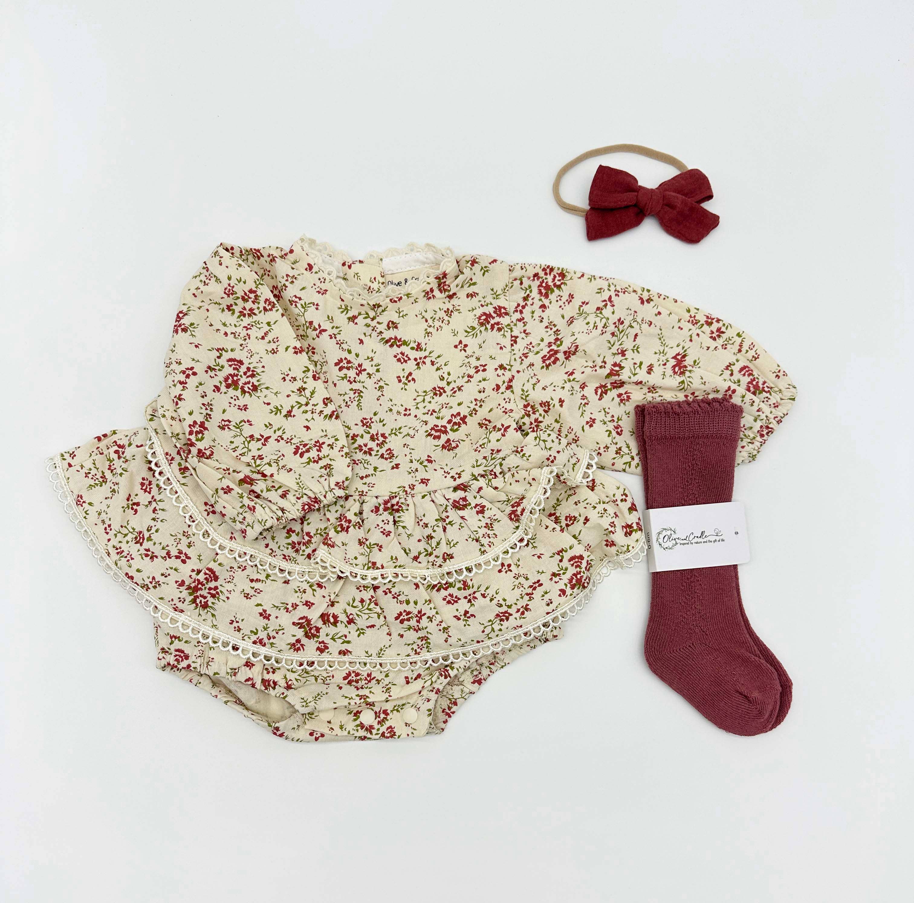 OLIVE & CRADLE - Venta al por mayor Conjunto de ropa - Bebés - Mono Floral Bella3