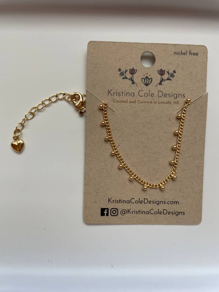 Enkelbandje met stippen voor wholesale door Kristina Cole Designs