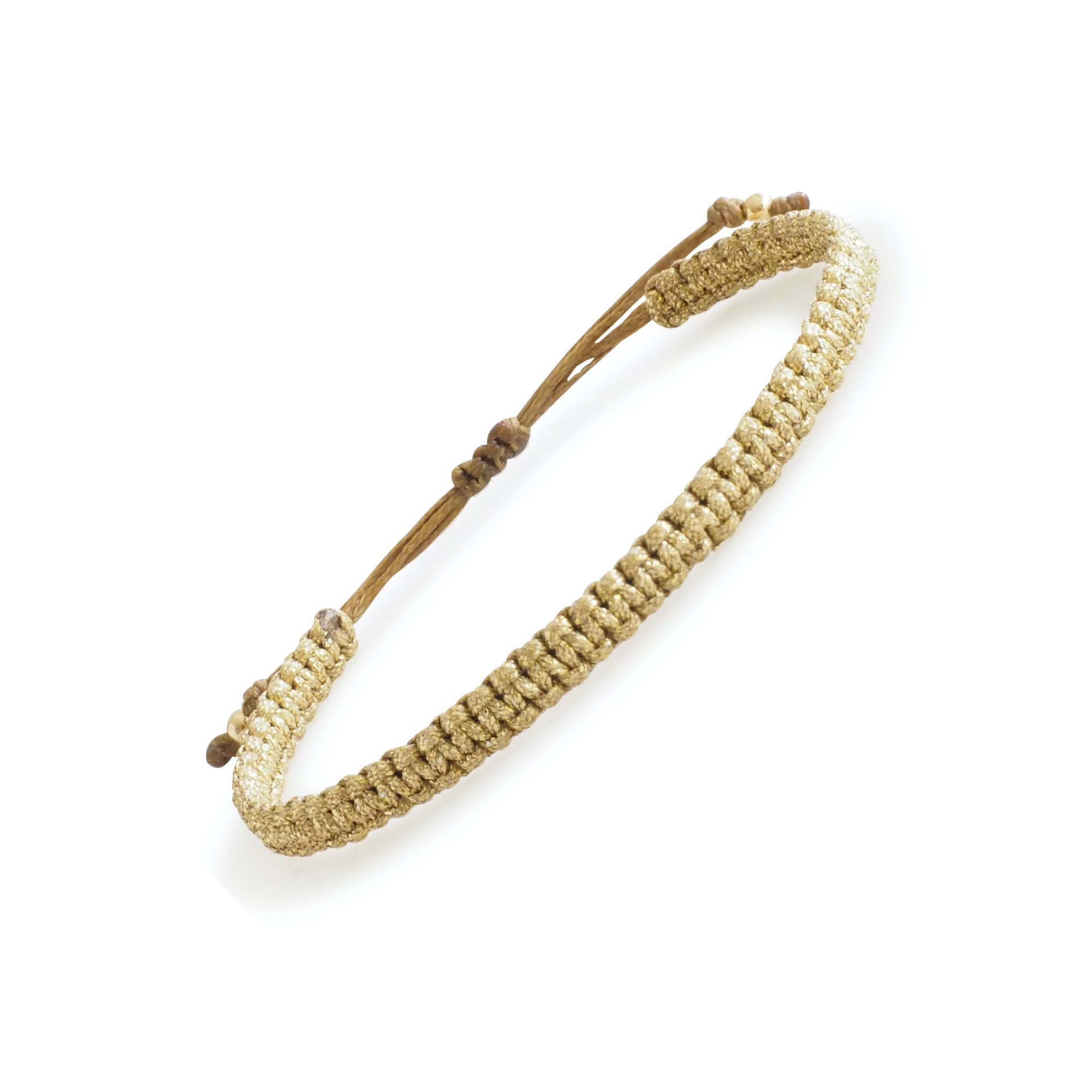 Makarla - Handmade Colombian Jewelry - Wholesale Woven/Braided Bracelet - Adjustable Macrame Bracelet for Women | Gold Thread 0