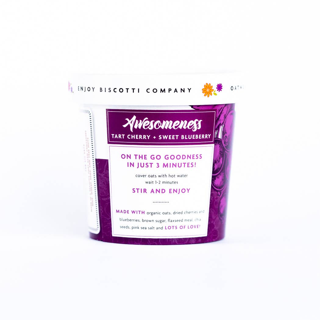 Enjoy Biscotti Company - Wholesale Oats - Oatmeal Cup - Chia Cherry Berry 3