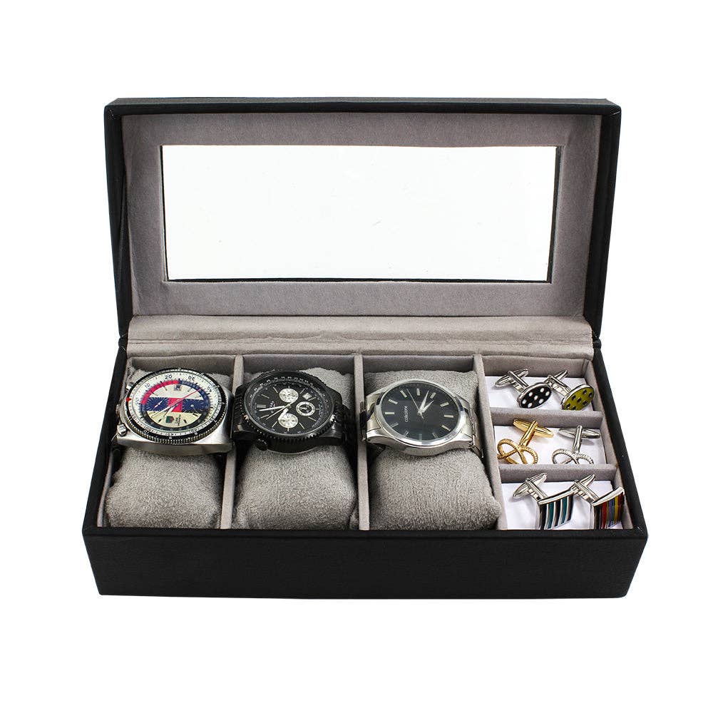 Sophos – wholesale Jewellery box/organiser – Black Watch Box + 3 Sections1