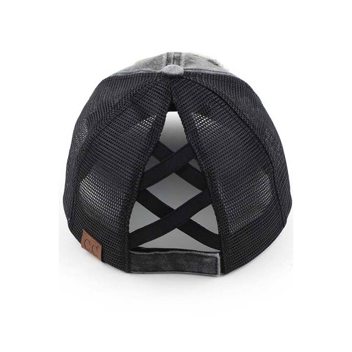 Hana - Wholesale Ponytail Cap - Women's - C.C Aloha Beaches Patch Distressed Pony Cap1