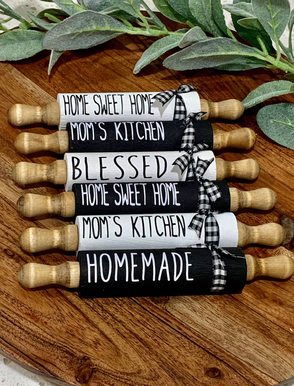 AH Designs 15 - Wholesale Decorative Tabletop Object - 7” Farmhouse Mini Rolling Pins, Farmhouse Tiered Tray Decor3
