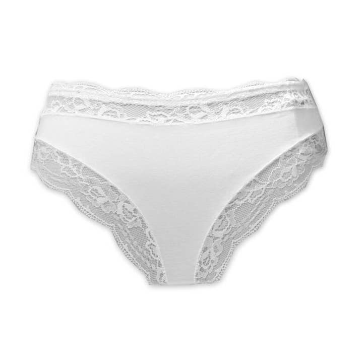 Calças de Senhora com Lados Grossos e Inserções de Renda Brancas por atacado de Evidence