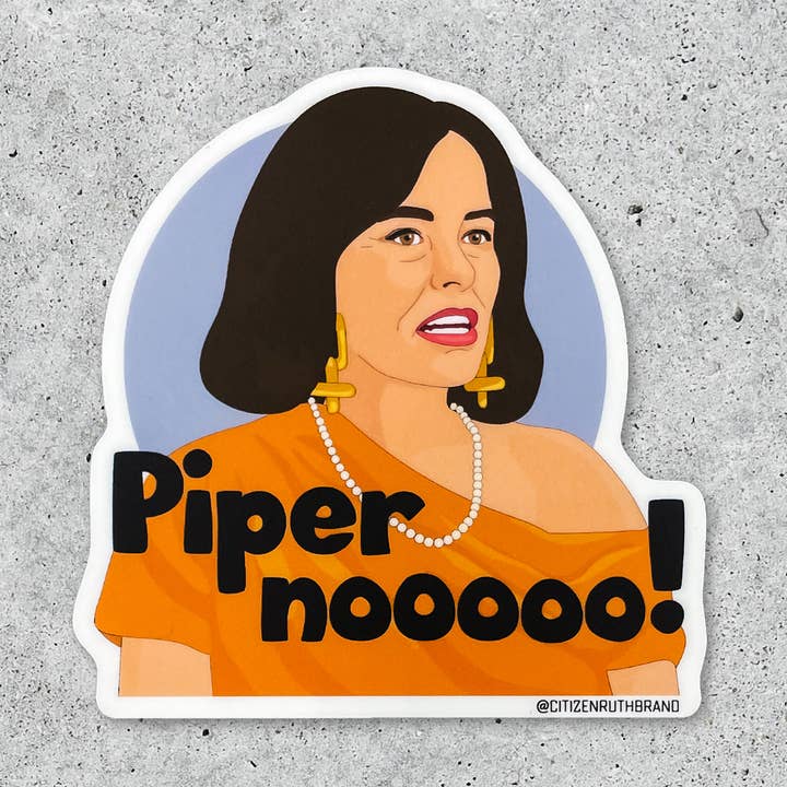 White Lotus - Piper No! vinyl sticker  for wholesale by Citizen Ruth