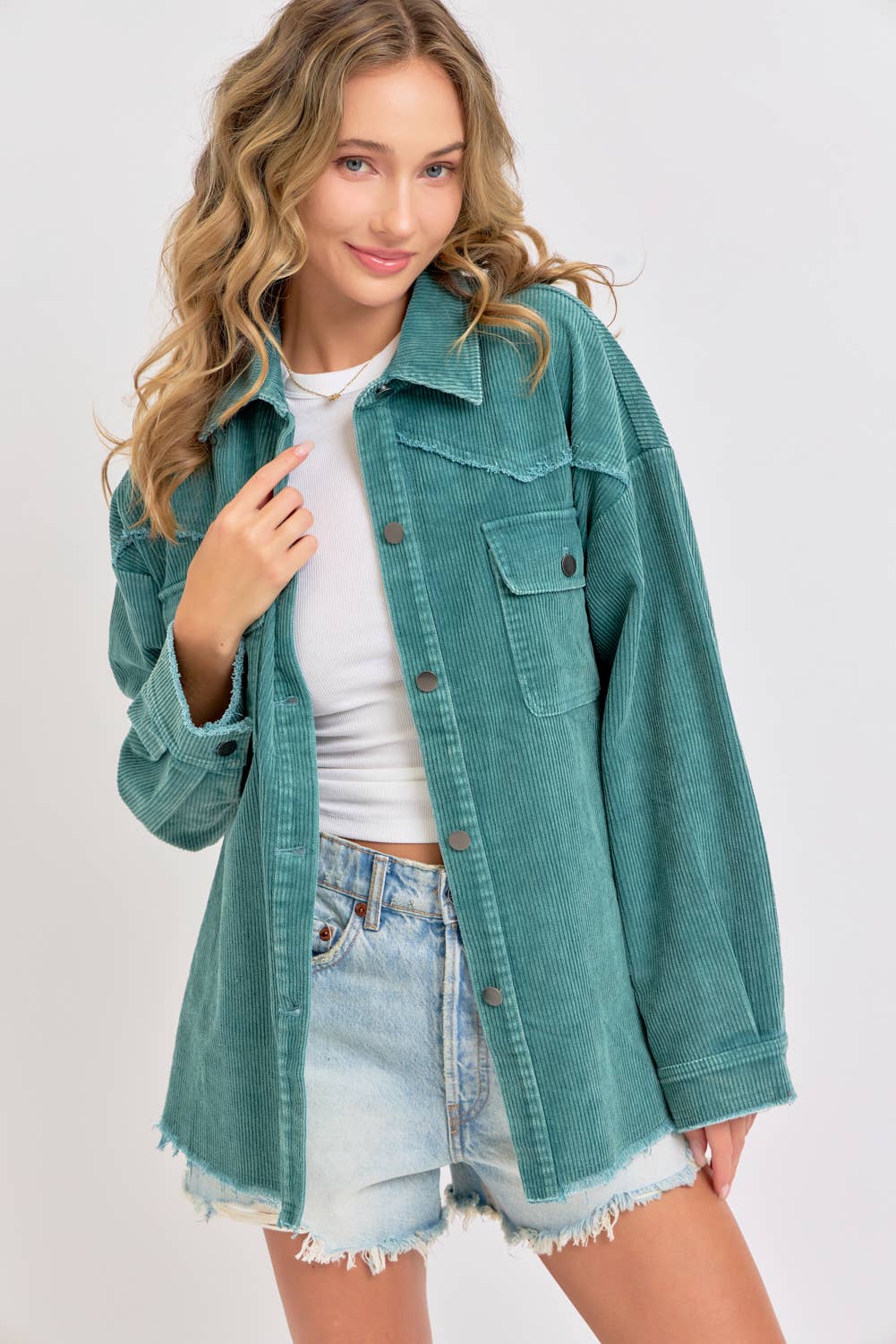 Sweet Lovely by Jen - Wholesale Shirt Jacket/Shacket - Women's -  CORDUROY SHACKET MINERAL WASHED COWBOY WESTERN COMBINED39