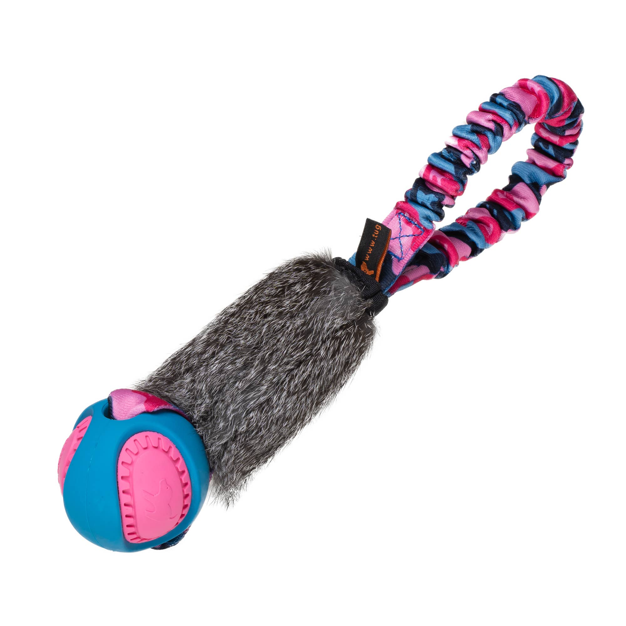 Tug-E-Nuff – Großhandel Apportierball – Hund – Wondabunny Pocket Powerball Hundespielzeug mit echtem Kaninchenfell1