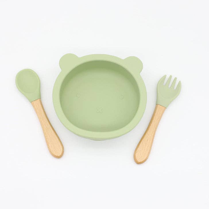 MyKids-USA® - Wholesale Bowl - Kids & Baby - Baby Bear Shape Food Training Silicone Bowl With Spoon Table7