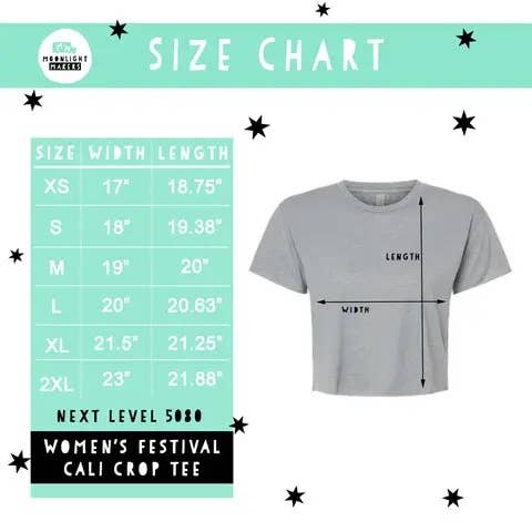 Moonlight Makers - Wholesale Screen Printed T-Shirt - Women's - Custom Women's Crop Tee - Customizable, Personalized