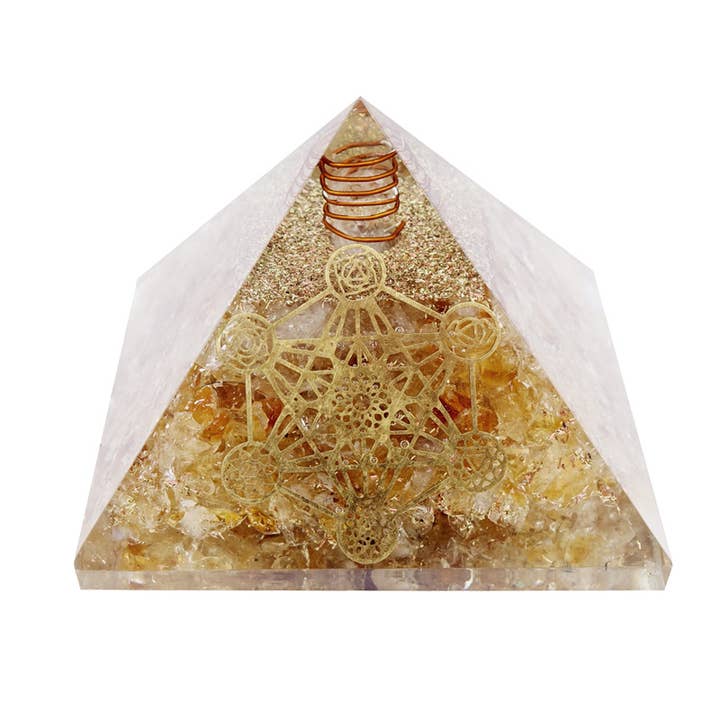 Metatron Orgonit Citrin-pyramid 7,5 cm för wholesale av Artisans de Madagascar