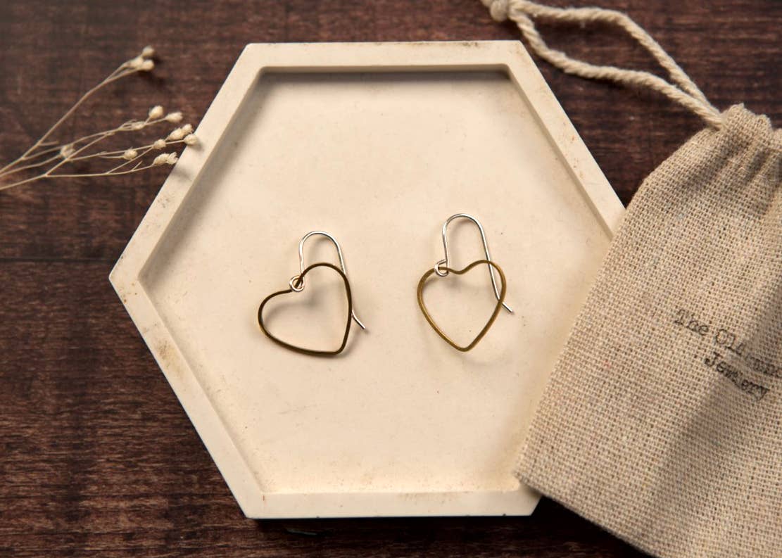 The Old Farmhouse Jewellery – wholesale Dangle earrings – Small Brass Earrings, sterling silver, brass charm, dainty6