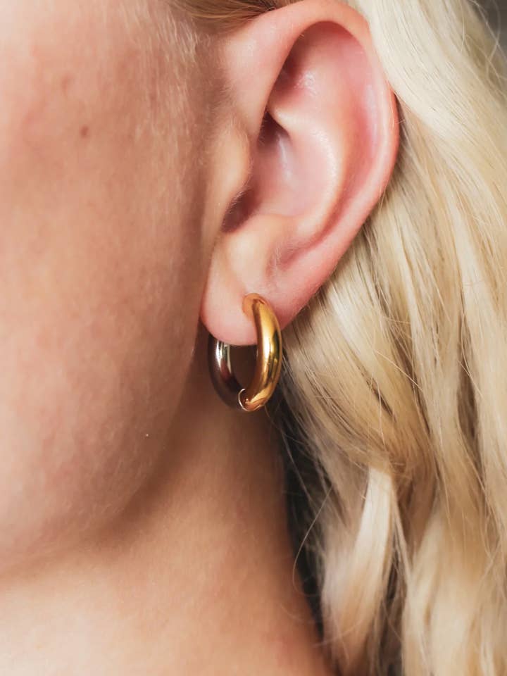 Sylvie Dual-Toned Hoop Earrings for wholesale by Or Jewelry