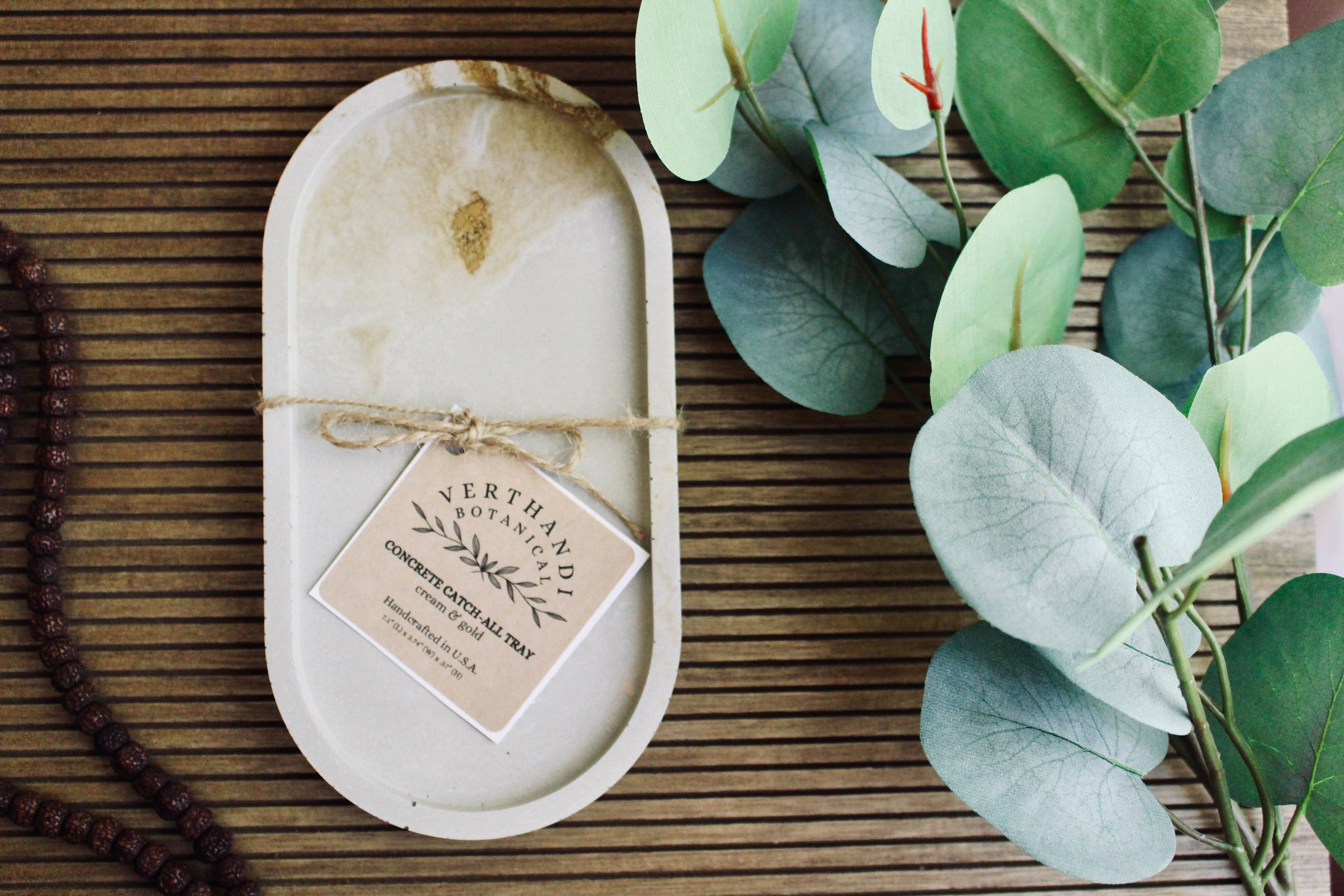 Verthandi Botanical - Wholesale Decorative Tray - CONCRETE OVAL TRAY9