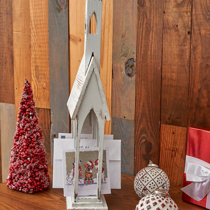 C&F Home - Wholesale Christmas Decoration - Church Christmas Card Holder