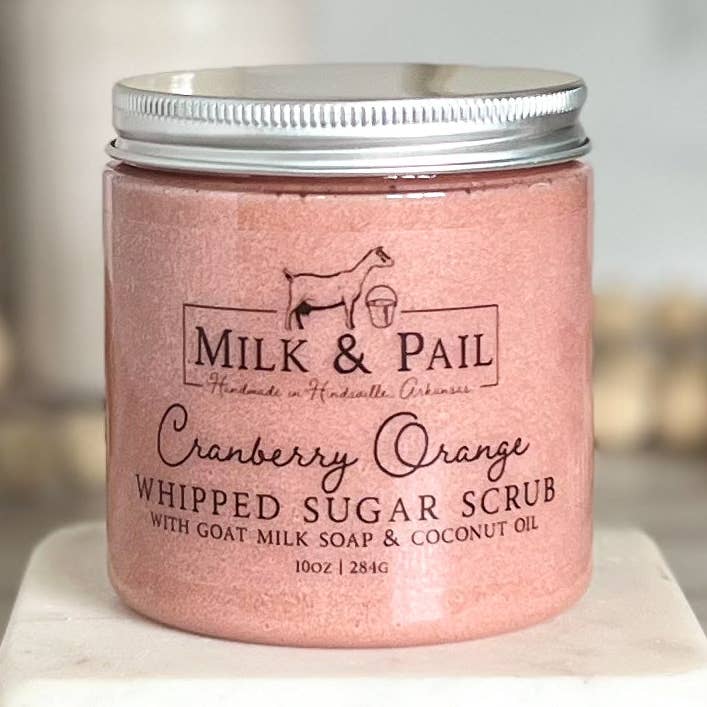 Cranberry Orange Whipped Sugar Scrub for wholesale by Milk & Pail