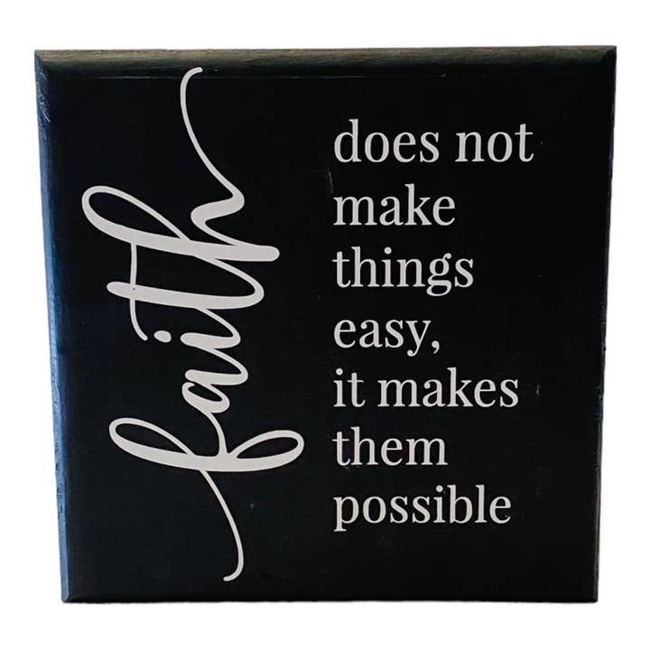Faith Modern Black Wood Sign for wholesale by Joshua Jar