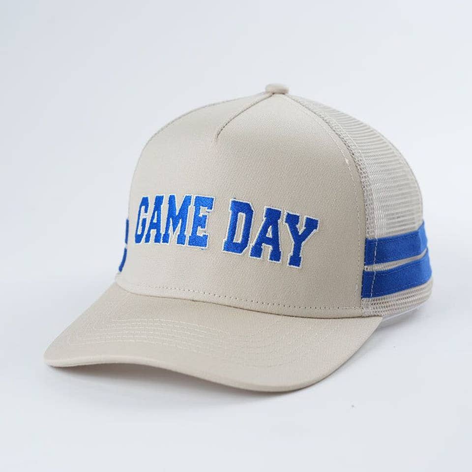Trendy Tee Co. - Wholesale Trucker Hat - Women's - Embroidered Game Day Double Stripe Trucker Hat7