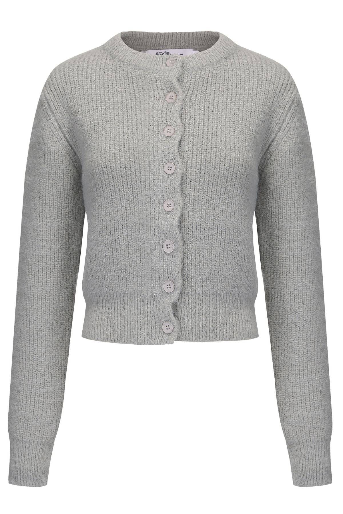 Noor Fluffy Cardigan - Grey for wholesale on Faire5