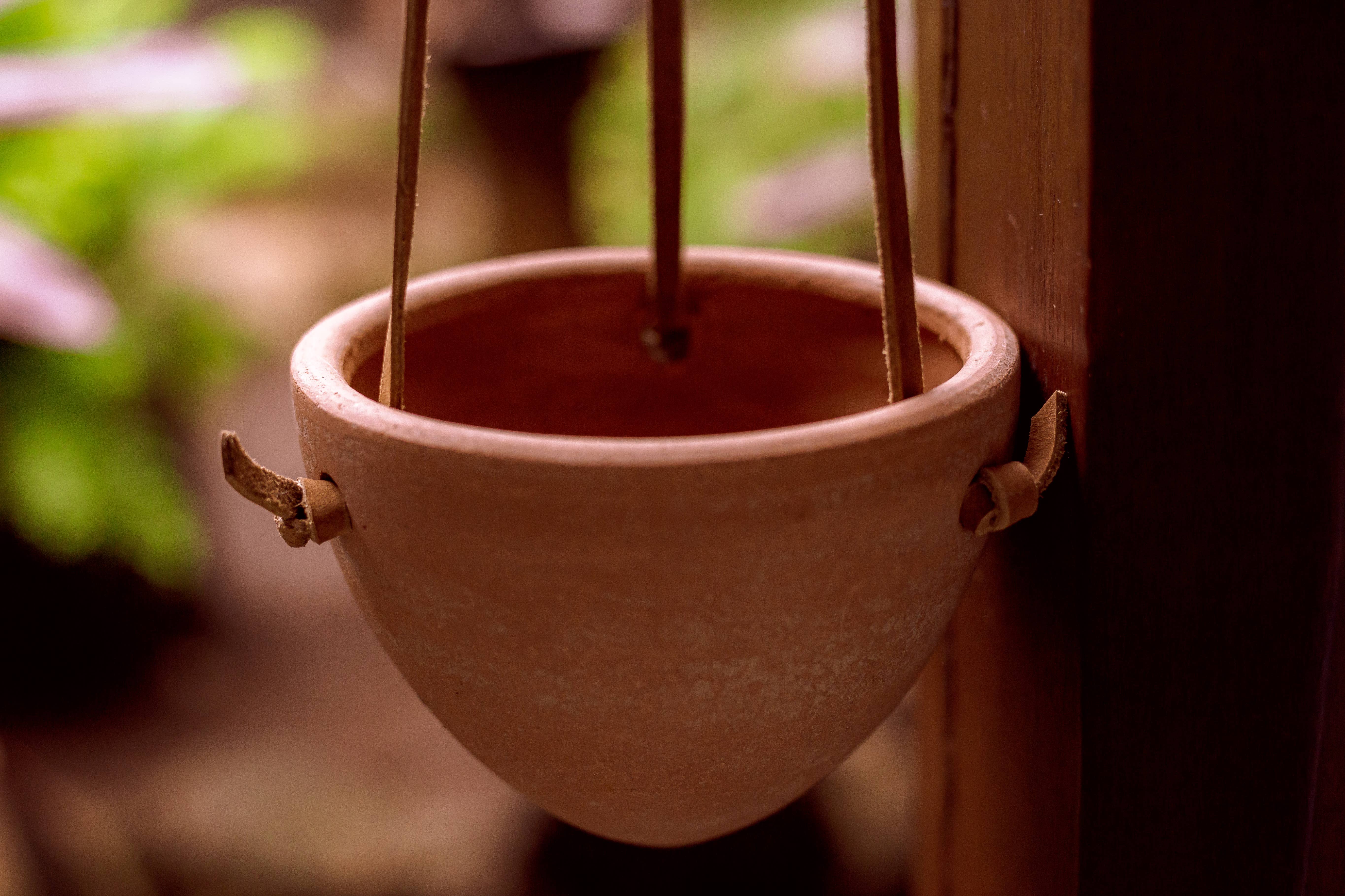 Women of the Cloud Forest - Wholesale Hanging Planter - Small Hanging Planter with Leather Hanger2