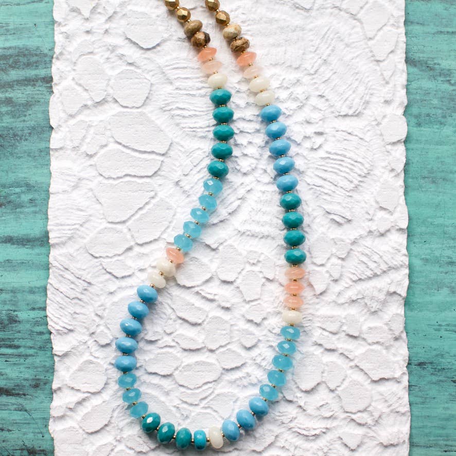 a.v. max – Colar com missangas/pérolas por atacado – Colar Gemma Medium Rondelle|16 Combinações de Pedras5