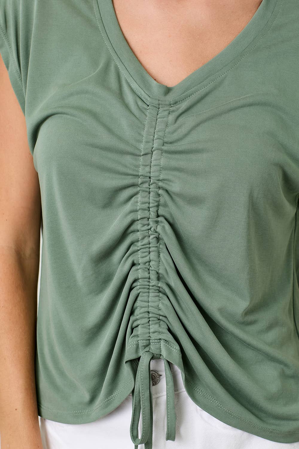 Mystree - Wholesale Knit Top - Women's - 20020 Front Ruche Modal Top 60