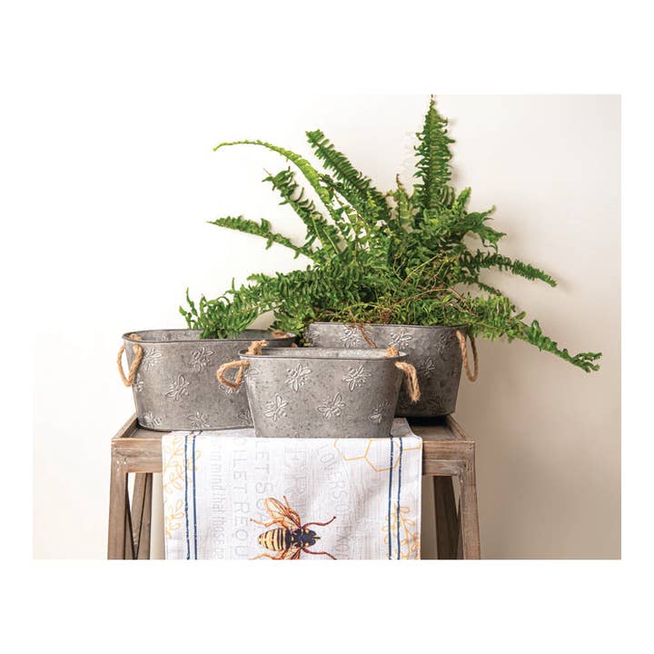 Metal Bucket - Bees - Set of 3 for wholesale by Manual Woodworkers and Weavers, Inc.