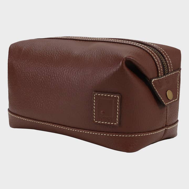 Sophos – wholesale Toiletry bag – men's – Attire Leather Stitched Washbag