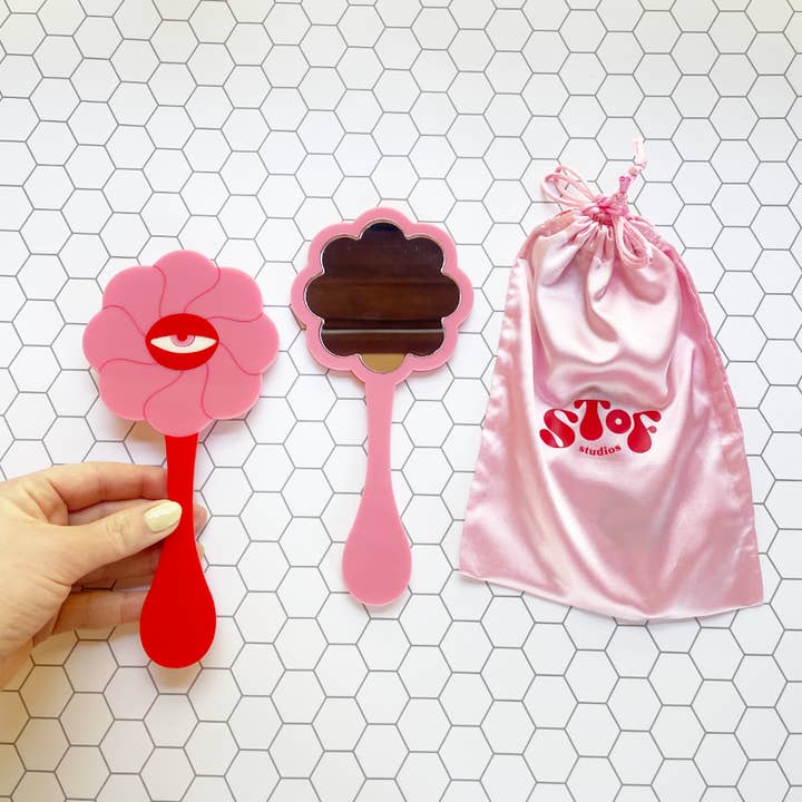 Stof Studios - Wholesale Compact mirror - Flora Hand Mirror3