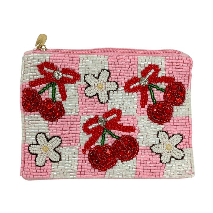 Volledig Geborduurde Kersen en Bloemen Portemonnee voor wholesale door Nima Accessories Inc