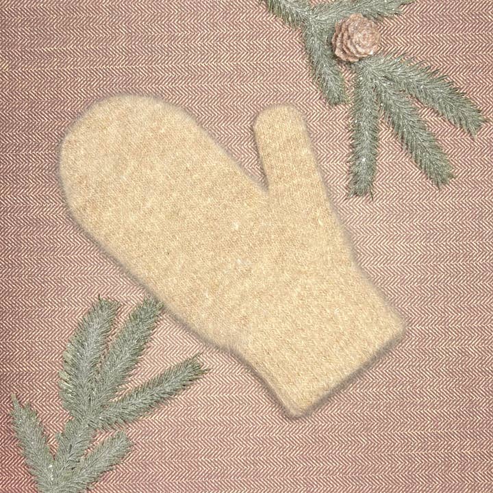 light beige Angora Wool Women Mittens for wholesale on Faire10
