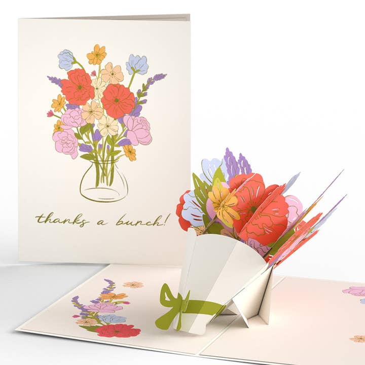 Lovepop Cards - Wholesale Thank You Card - Thanks a Bunch 12”H x 8.5”W Bouquet 5''x7'' Card