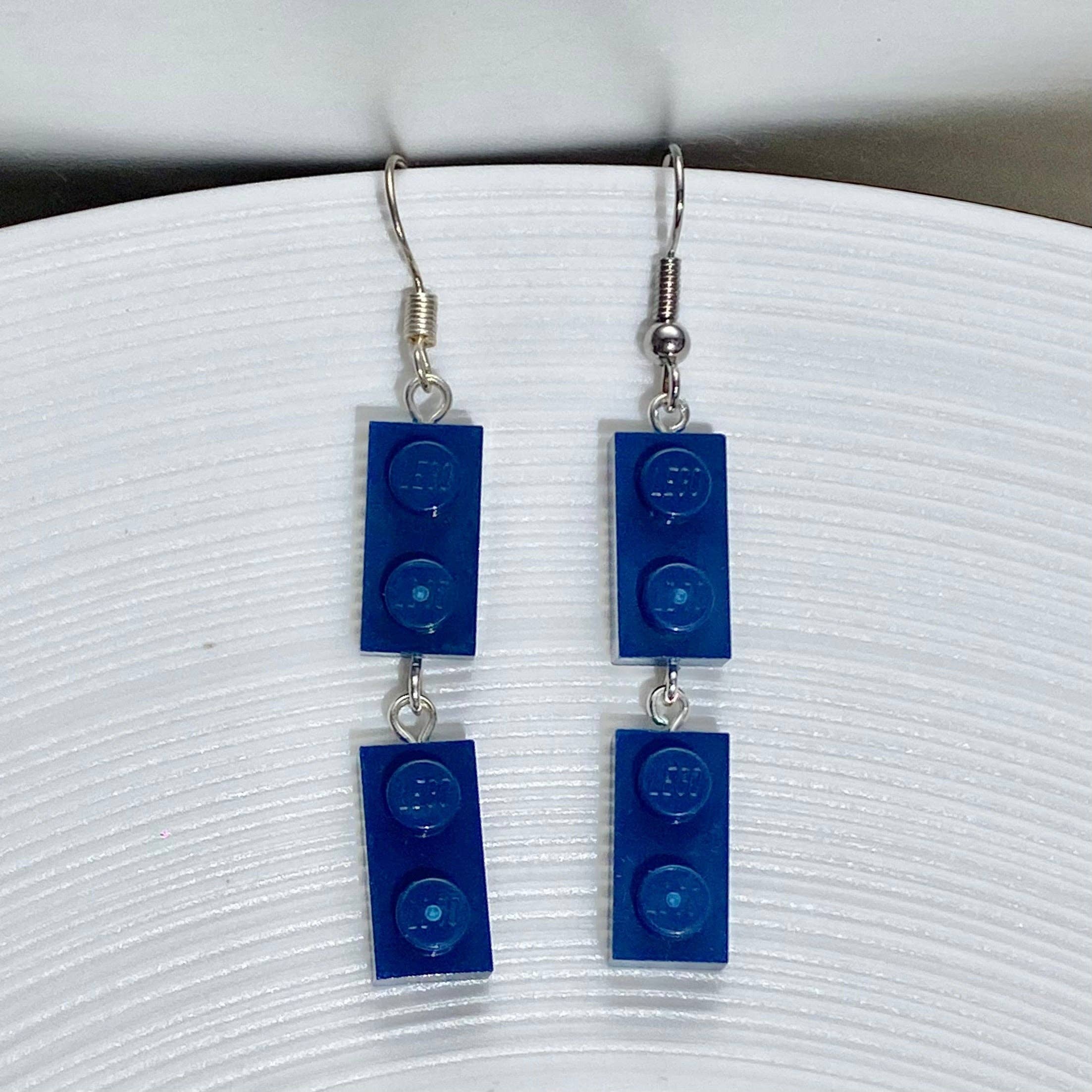 Brique d'Oreille – Engroshandel Hængeøreringe og creoløreringe – Sølvfarvede hængeøreringe med Lego-klods8