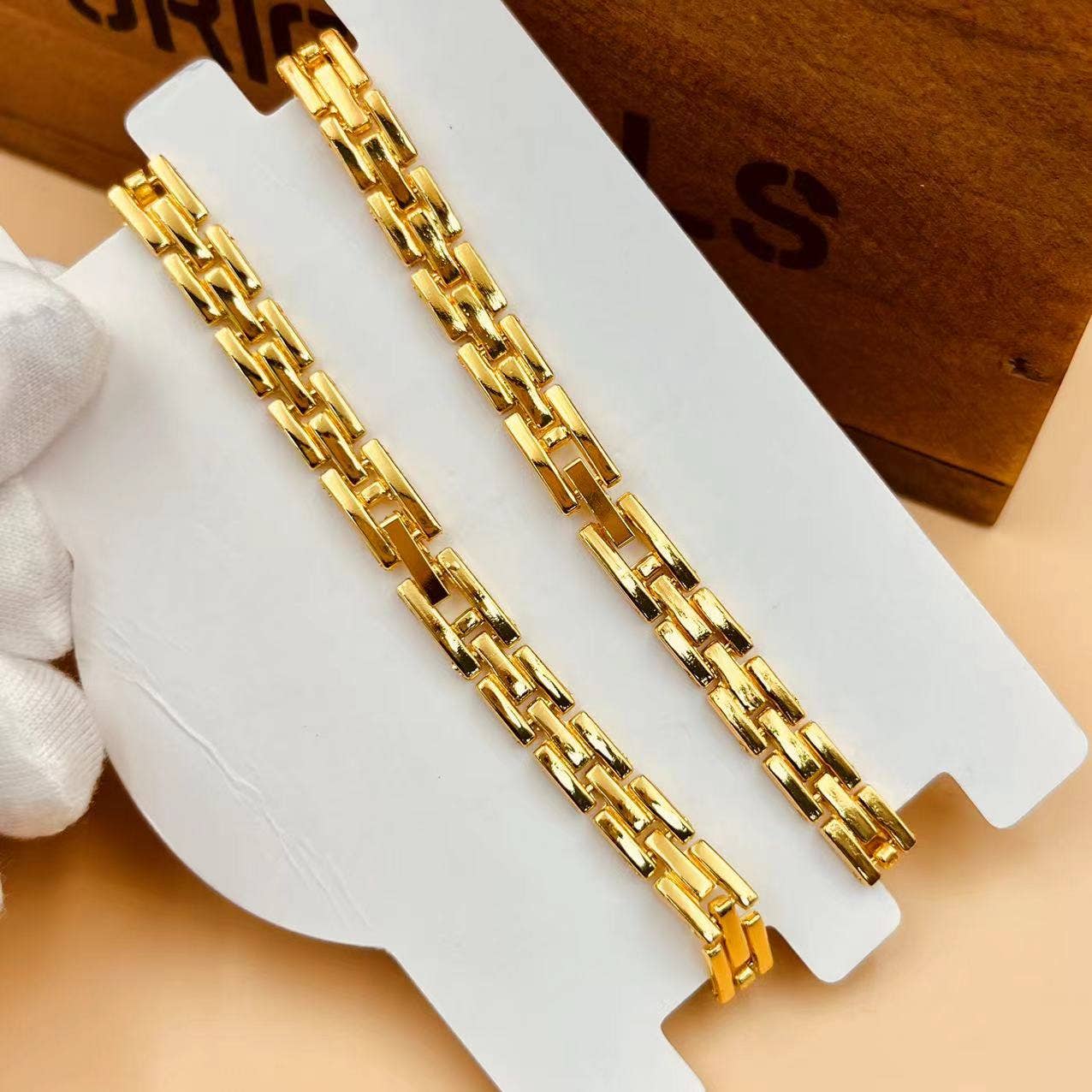 WoodWristCo - Wholesale Jewelry Set - Golden Charm Women's Watch and Bracelet Duo1