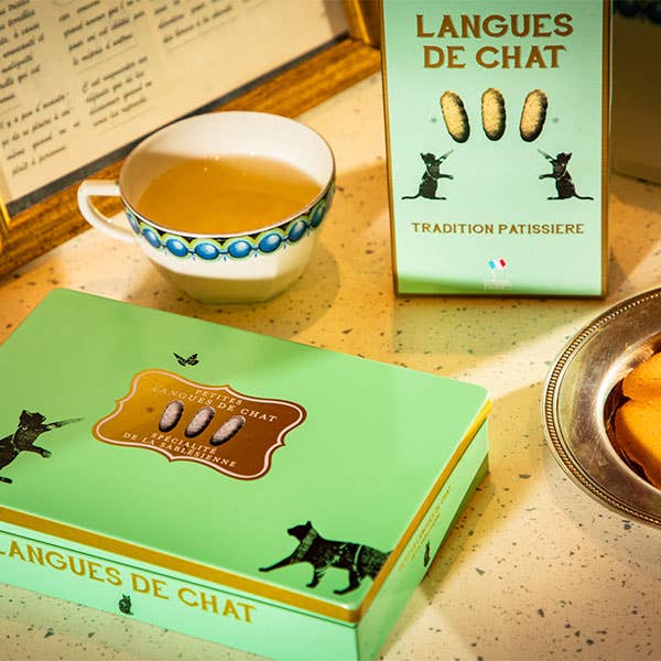 La Sablesienne USA - Wholesale Cookie - French Style Shortbread Black Cat | Langues De Chat Box1