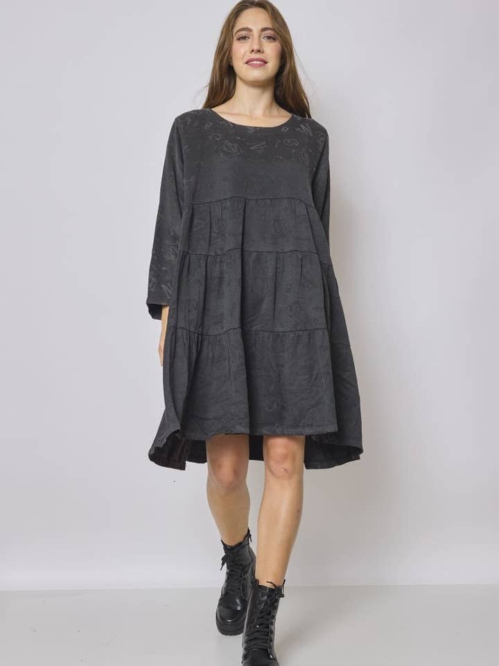 Kort grå kjole - H670-R777 for engroshandel hos BELLA BLUE