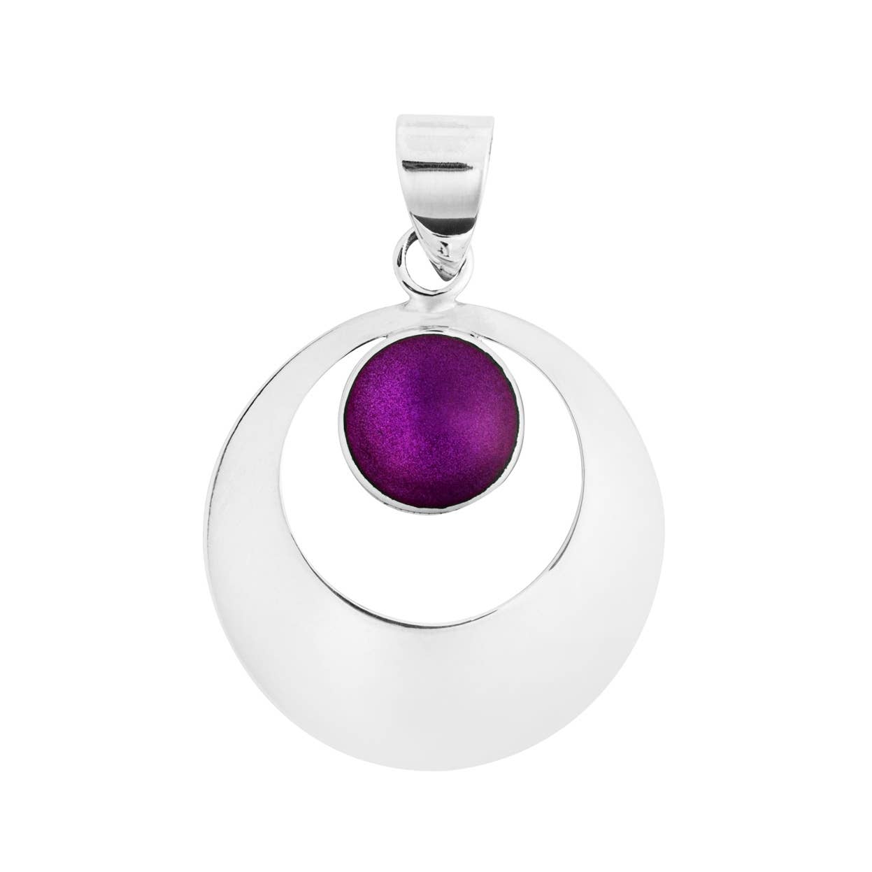 Silver Jewellery Cavern Wholesale - Wholesale Individual Charm/Pendant - Stunning Purple Round Pendant (USA-DDP)