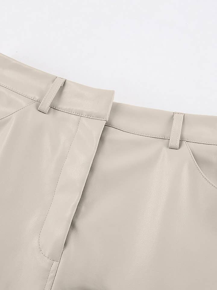 NINEXIS - Wholesale Skirt - Women's - CWBMS0250_VINTAGE PLUS VELVET PU LEATHER SLIT SKIRT6