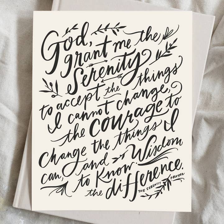 Serenity Prayer, Short | Alabaster | Art Print for wholesale by Lindsay Letters