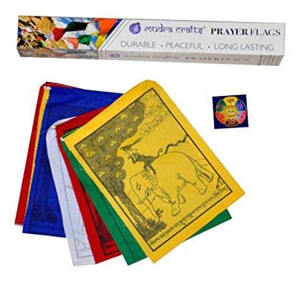 Mandala Crafts - Wholesale Banner - Tibetan Prayer Flag, Himalayan Lungta Windhorse Hanging Banner on a String for Decoration; by Mudra Crafts11