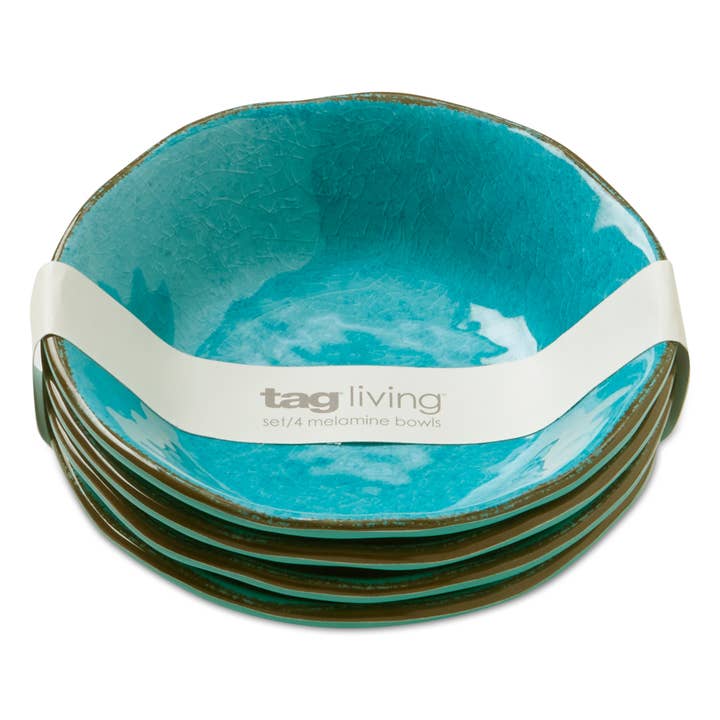 Veranda Melamine Bowls Set/4 Ocean Blue for wholesale by tag